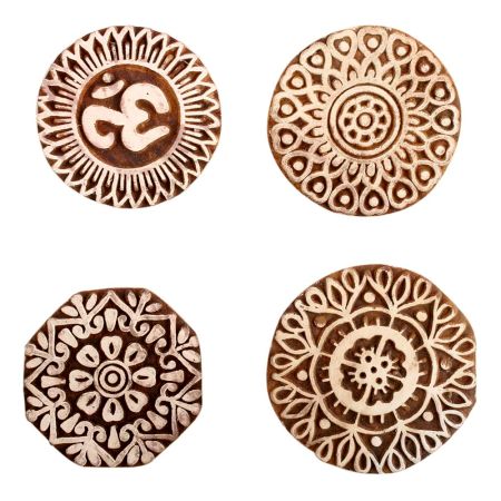 Set of 4 Piece New Mix Wooden Printing Block